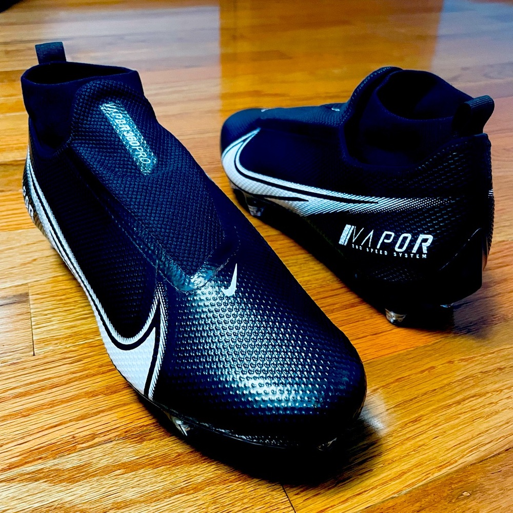 Size 14 -Nike Vapor Edge Pro 360 Black Detach Football Cleats CZ5574-001.